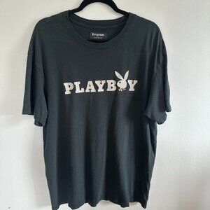 Playboy by Pacsun | Washed black logo short sleeve tee shirt